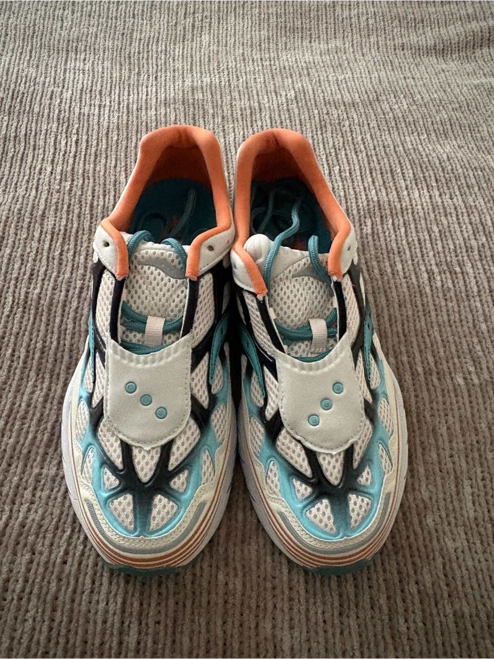 Saucony Kids Sneakers in White, Teal & Orange